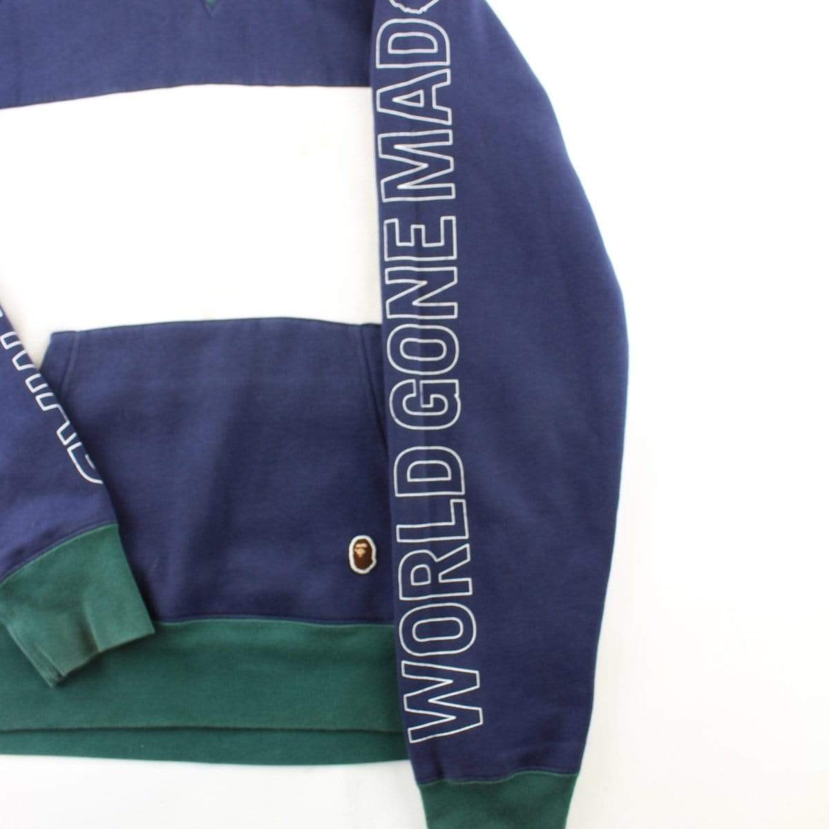 Bape Green & Blue Text Hoodie - SaruGeneral