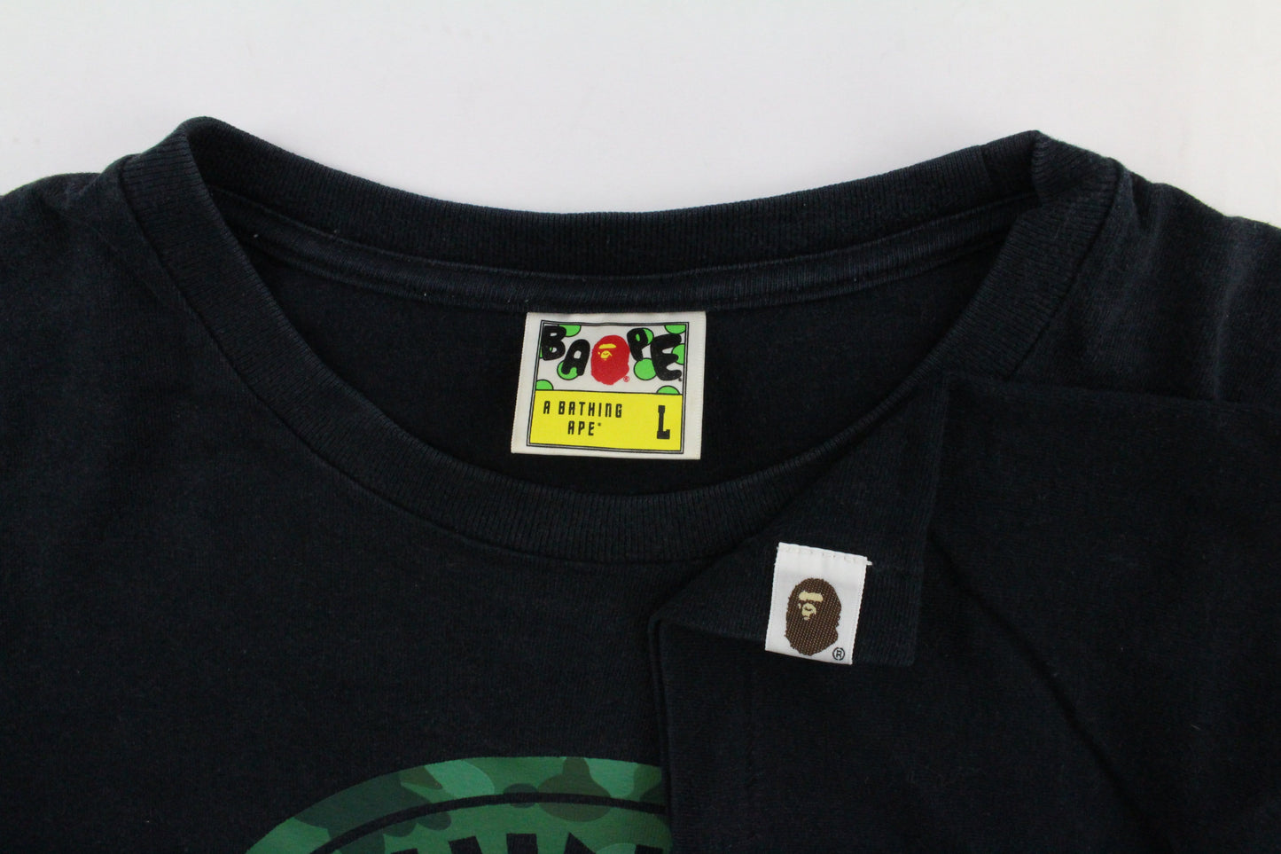 Bape Green Camo Ape Busy Works Tee Black - SaruGeneral