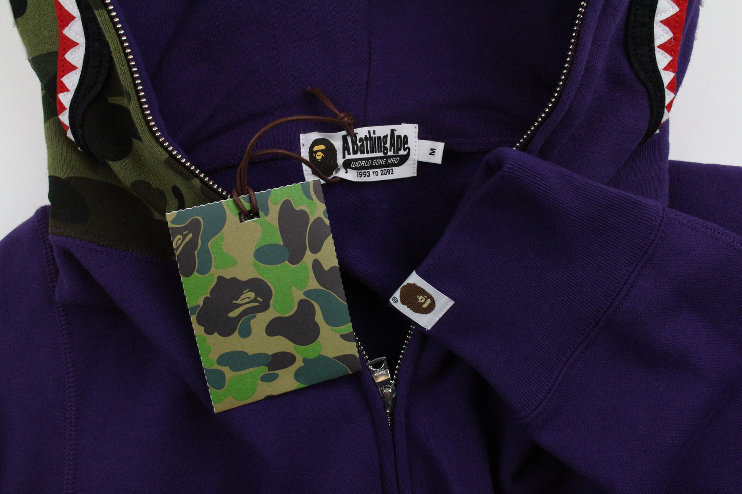 Bape Green Camo Shark Hoodie Purple - SaruGeneral