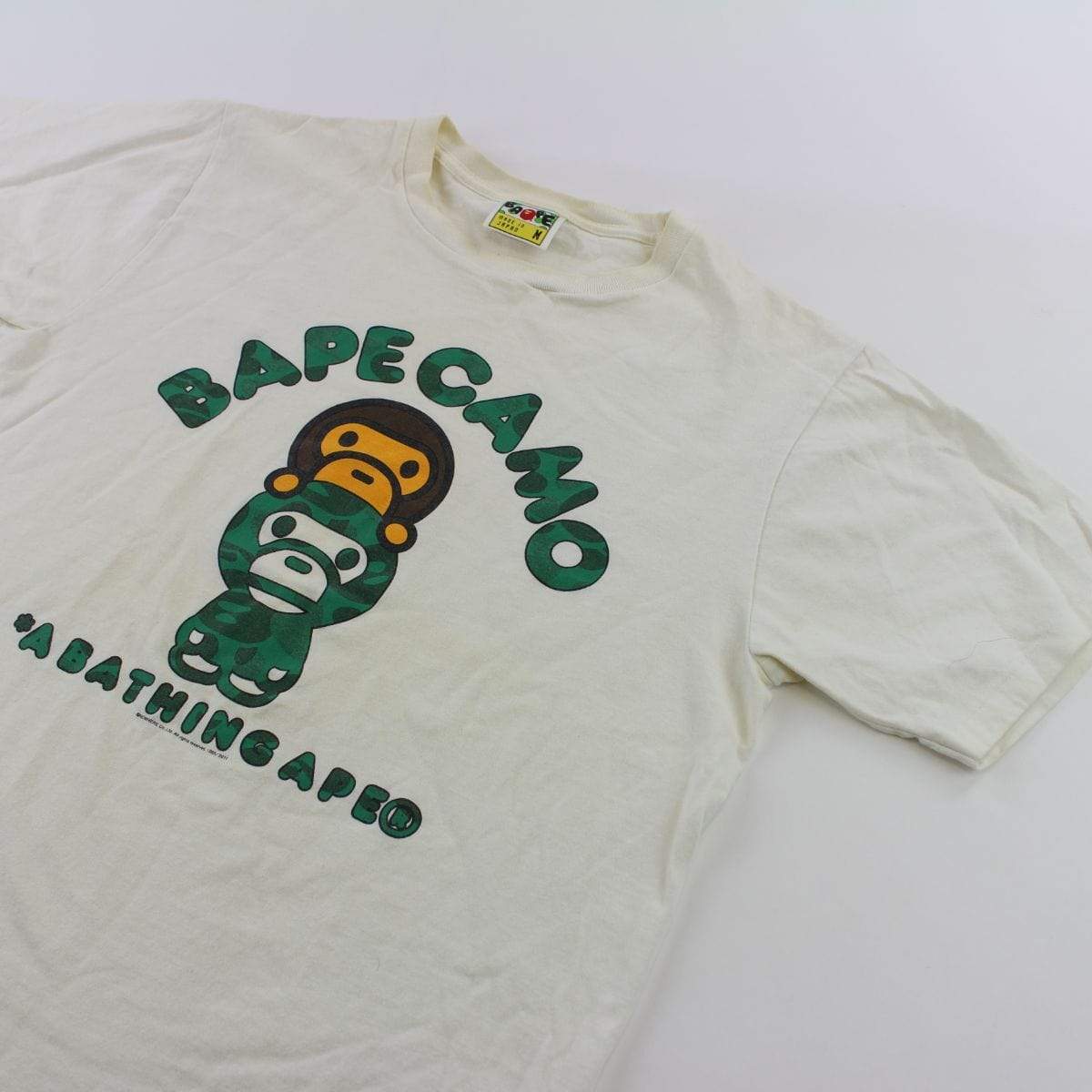 Bape Green Milo Camo Baby Milo Tee White - SaruGeneral