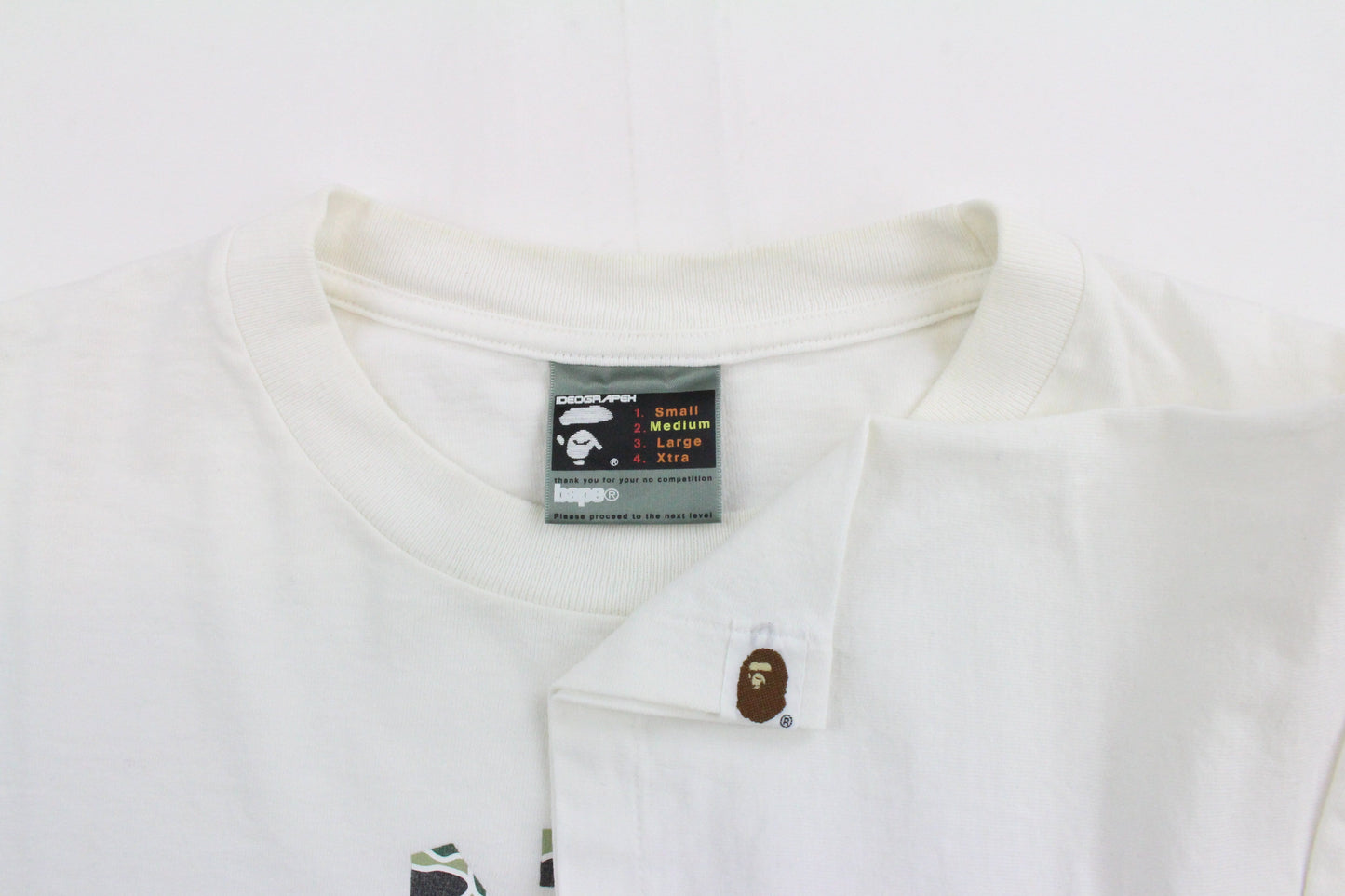 Bape Green Psyche Camo College Logo Tee White - SaruGeneral
