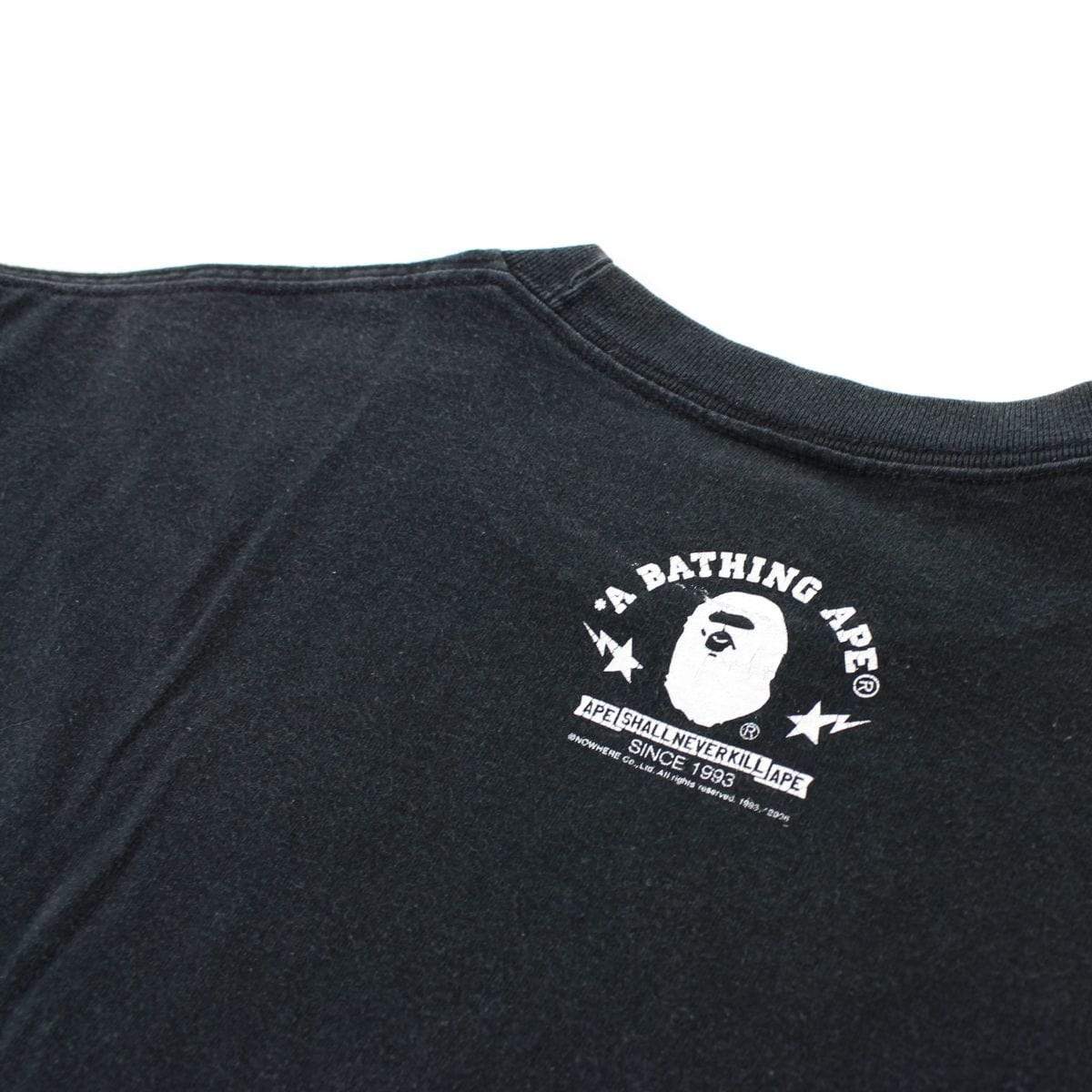 Bape Green & Yellow Baby Milo Shark Face Tee Black - SaruGeneral