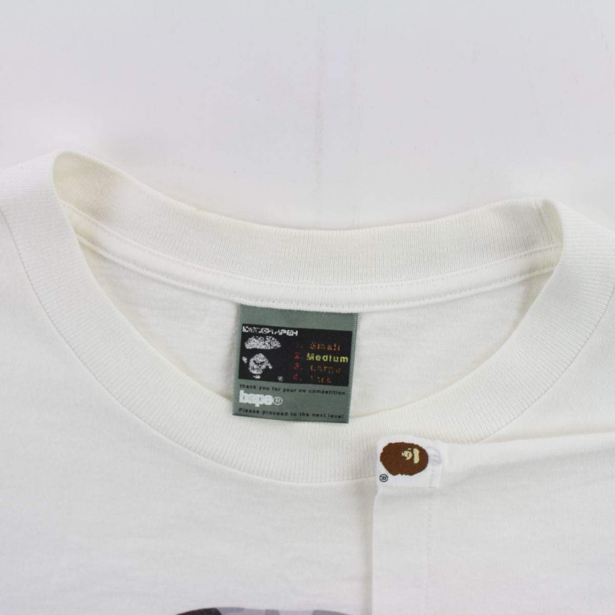 Bape Grey Camo Big Ape Logo Tee White - SaruGeneral