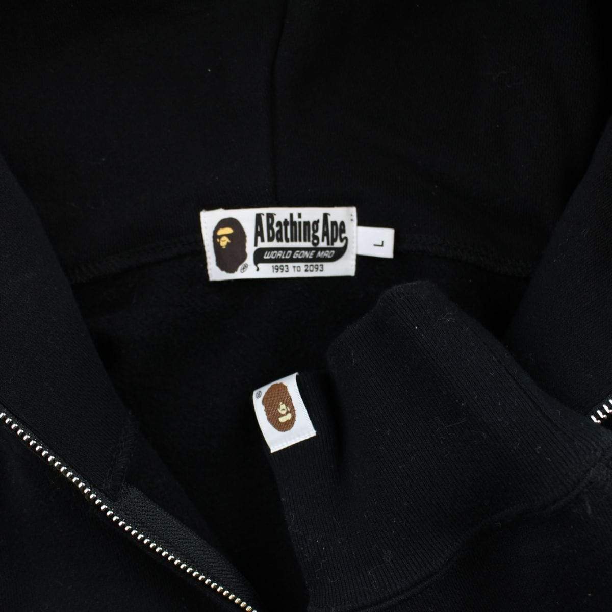 Bape Grey Camo Half Shark Hoodie Black - SaruGeneral