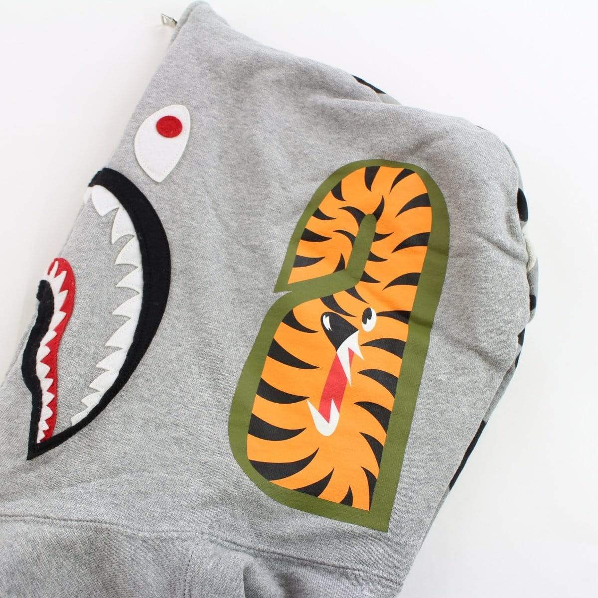 Bape Grey Camo Shark Face Hoodie Grey - SaruGeneral