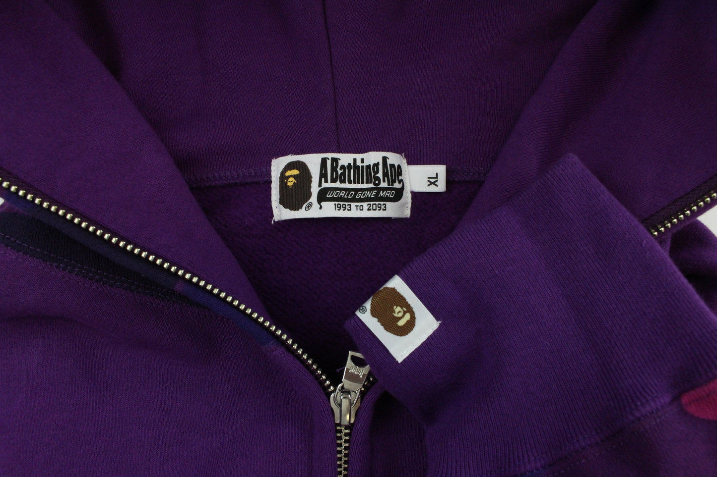 Bape Half Purple Camo Shark Hoodie Purple - SaruGeneral