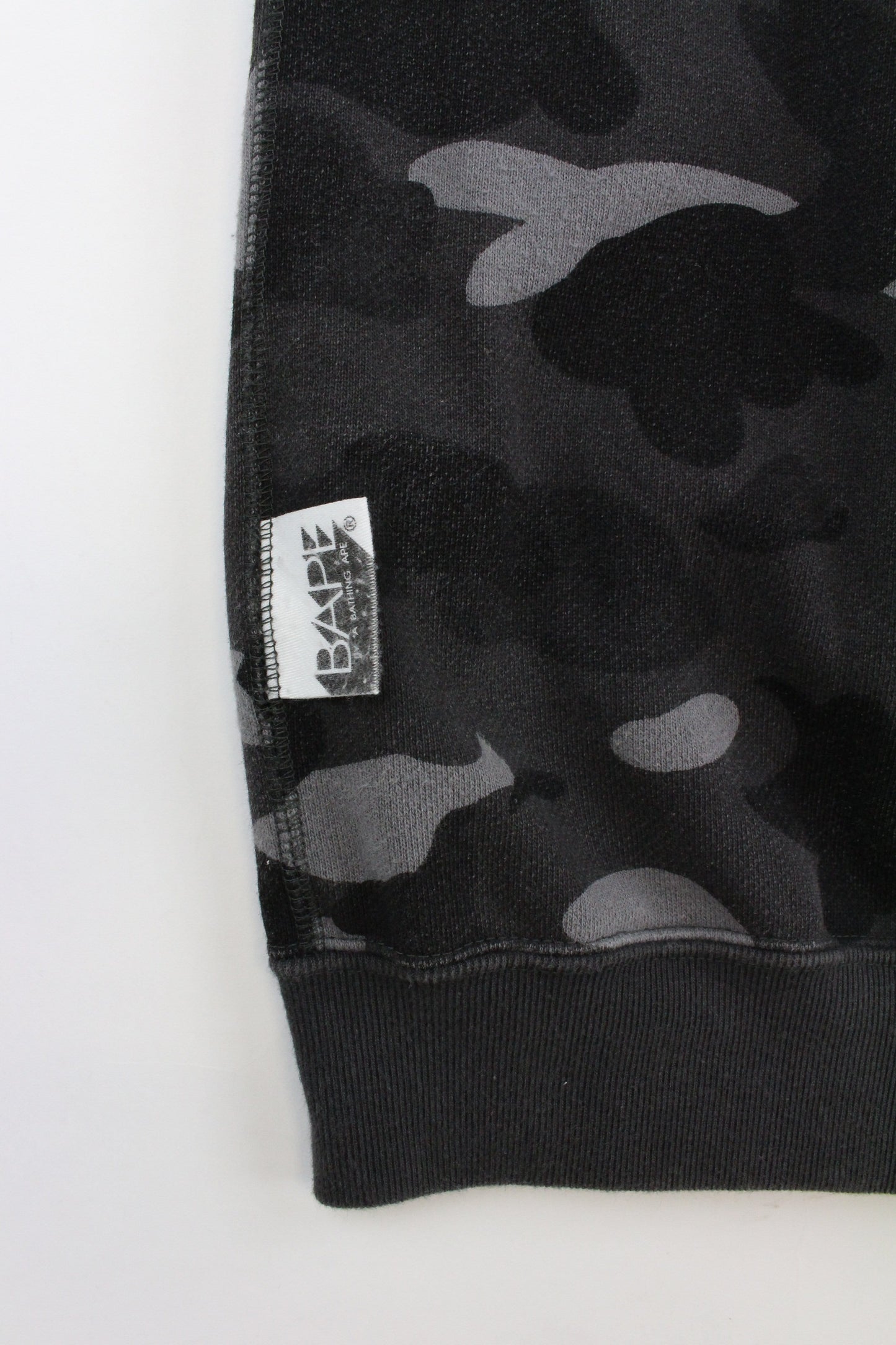 Bape Half White & Black Camo Full Zip Hoodie - SaruGeneral