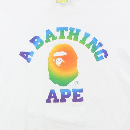 Bape Heatmap College Logo Tee White - SaruGeneral