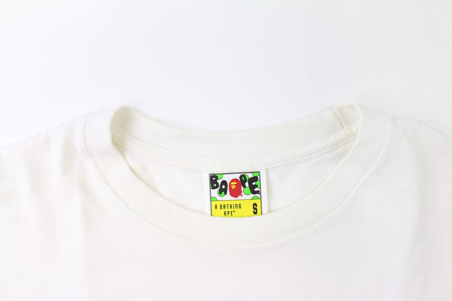 Bape Heat College Logo Tee White - SaruGeneral