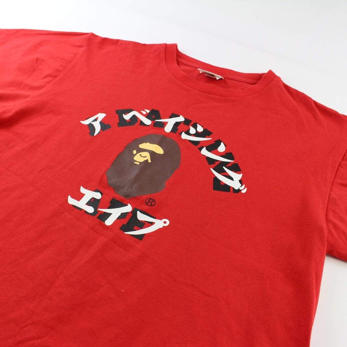 Bape Katana College Logo Tee Red - SaruGeneral