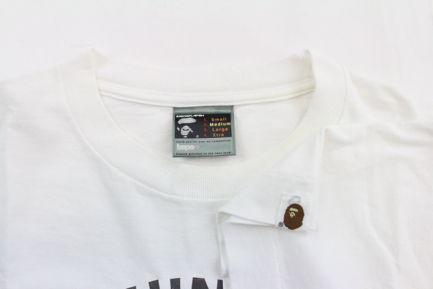 Bape Knitting busy works Ape Logo Tee White - SaruGeneral