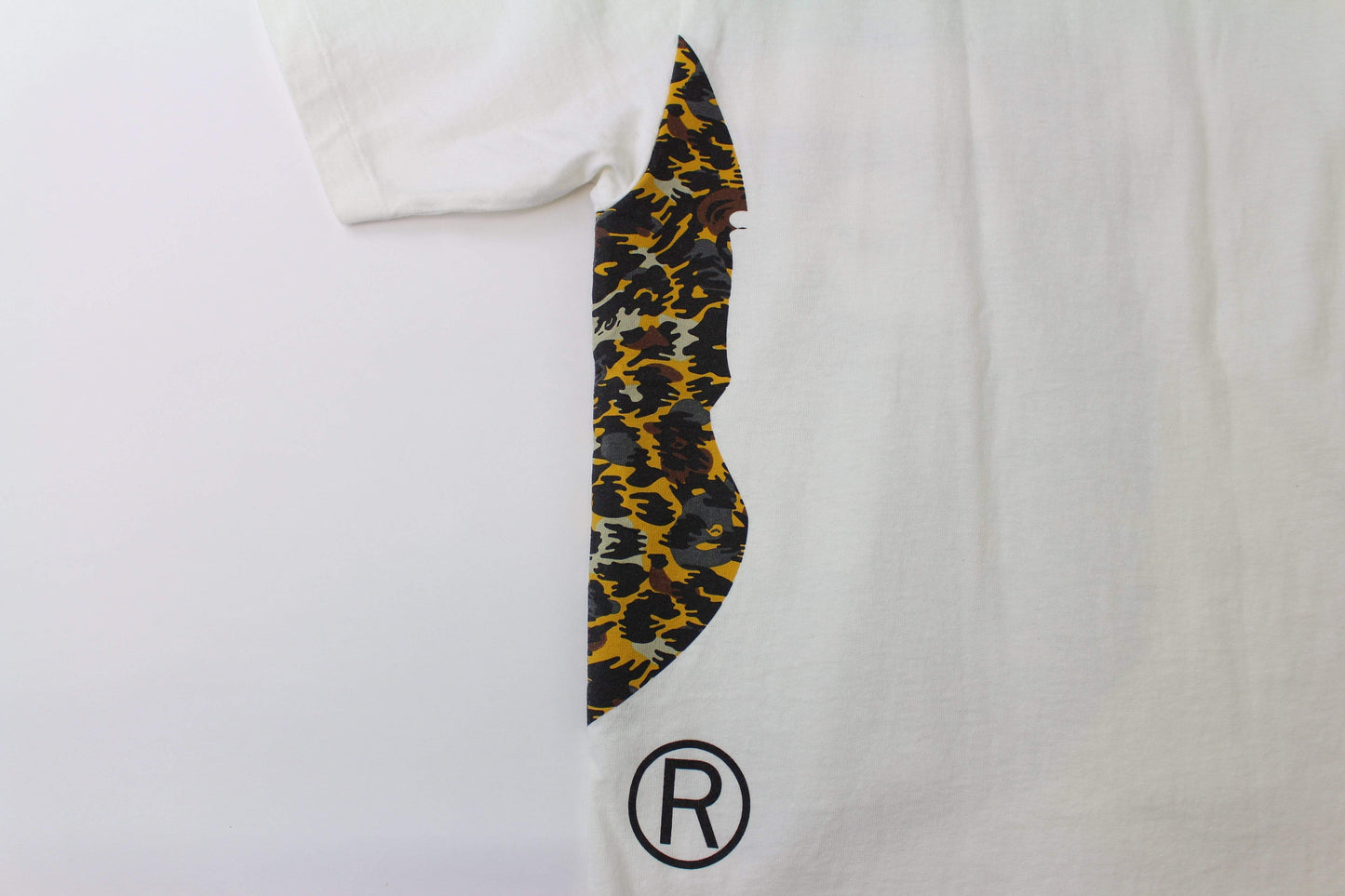 Bape Leopard Print Big Ape Logo Side Tee White - SaruGeneral