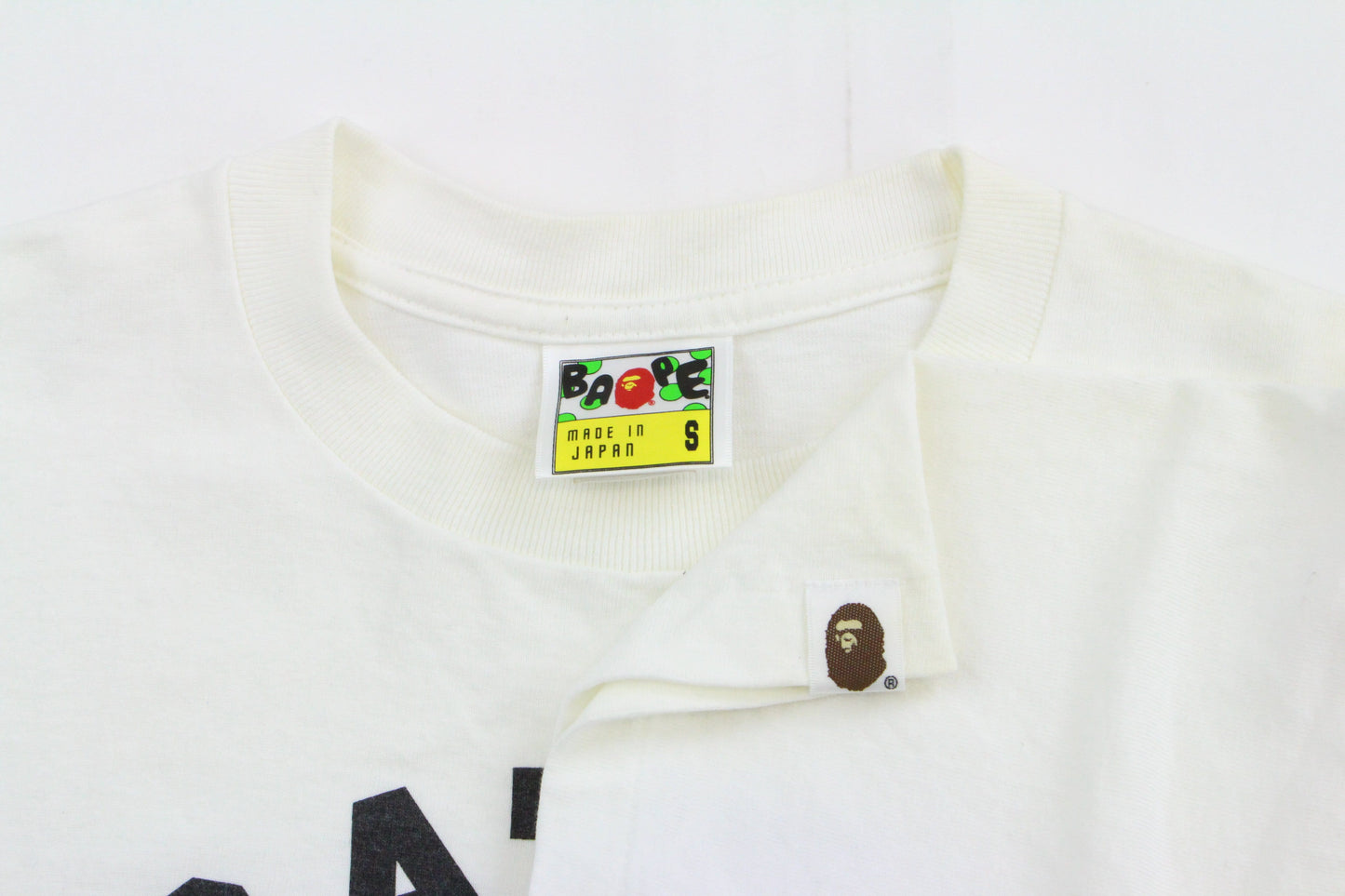 Bape Middle Finger College Logo Tee White - SaruGeneral