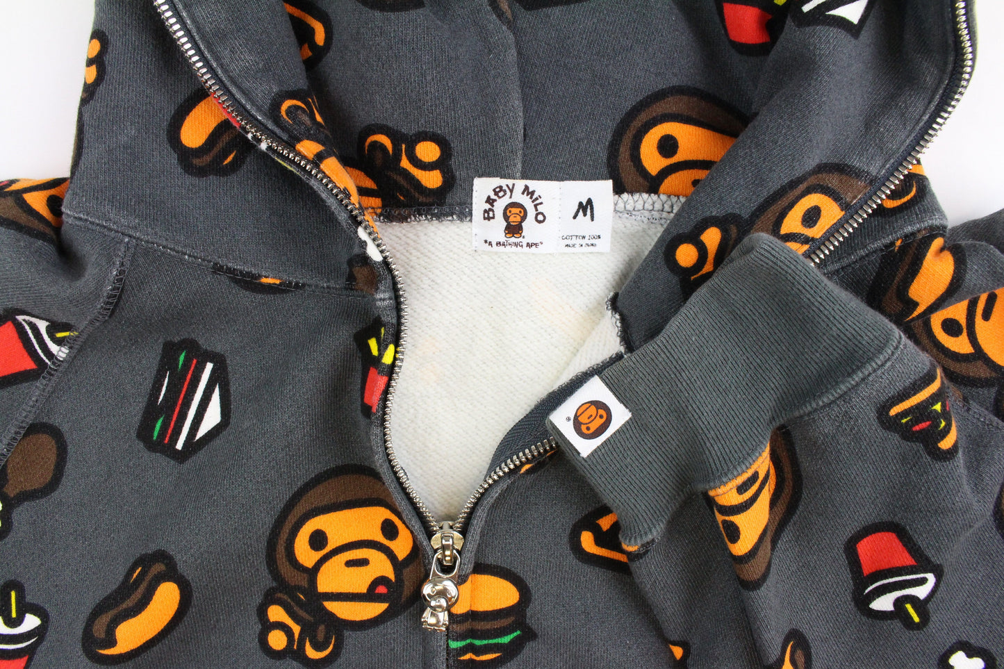 Bape Milo Food Full Zip Hoodie Grey - SaruGeneral