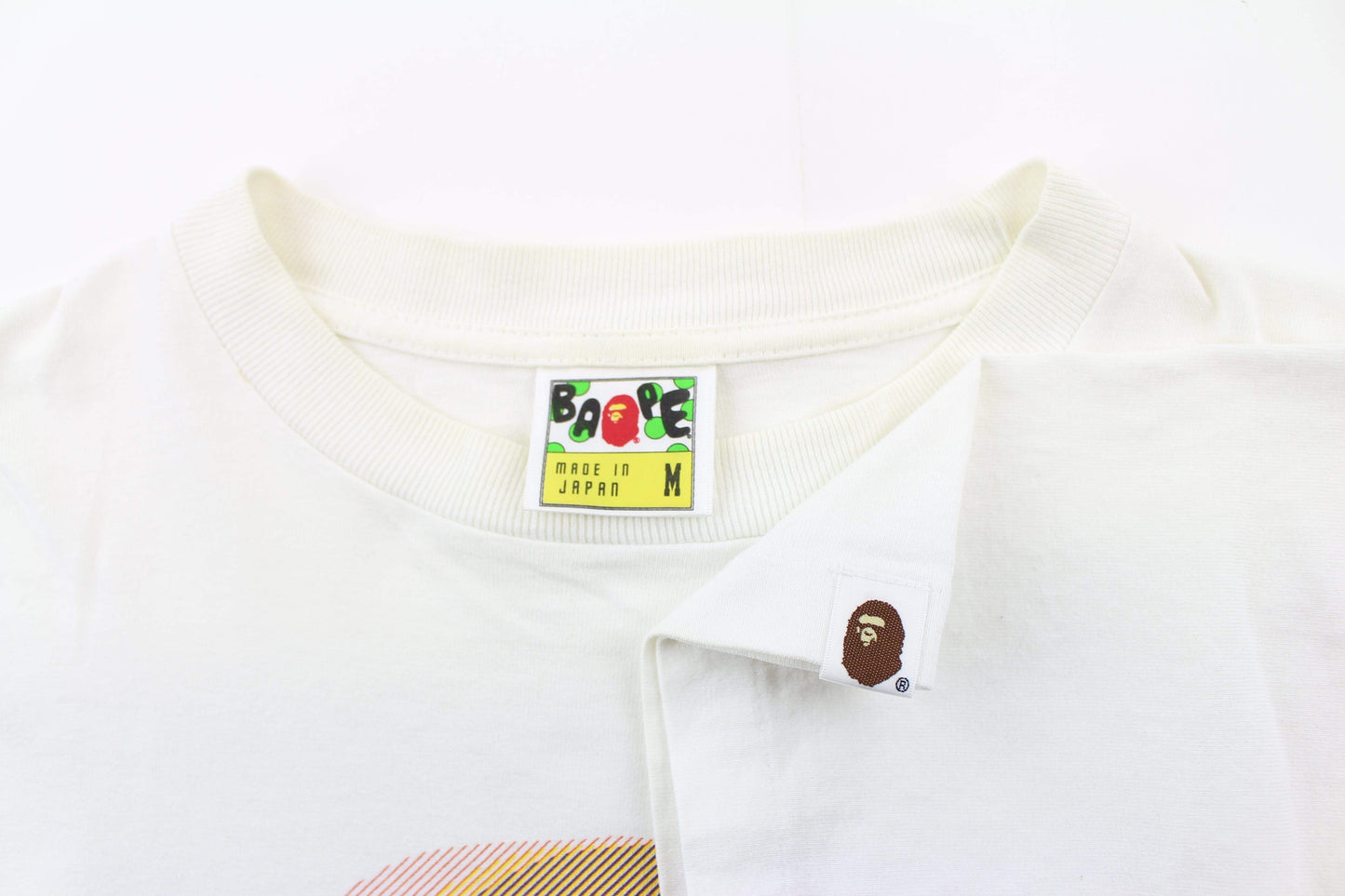 Bape Motion Blur Big Ape Logo Tee White - SaruGeneral