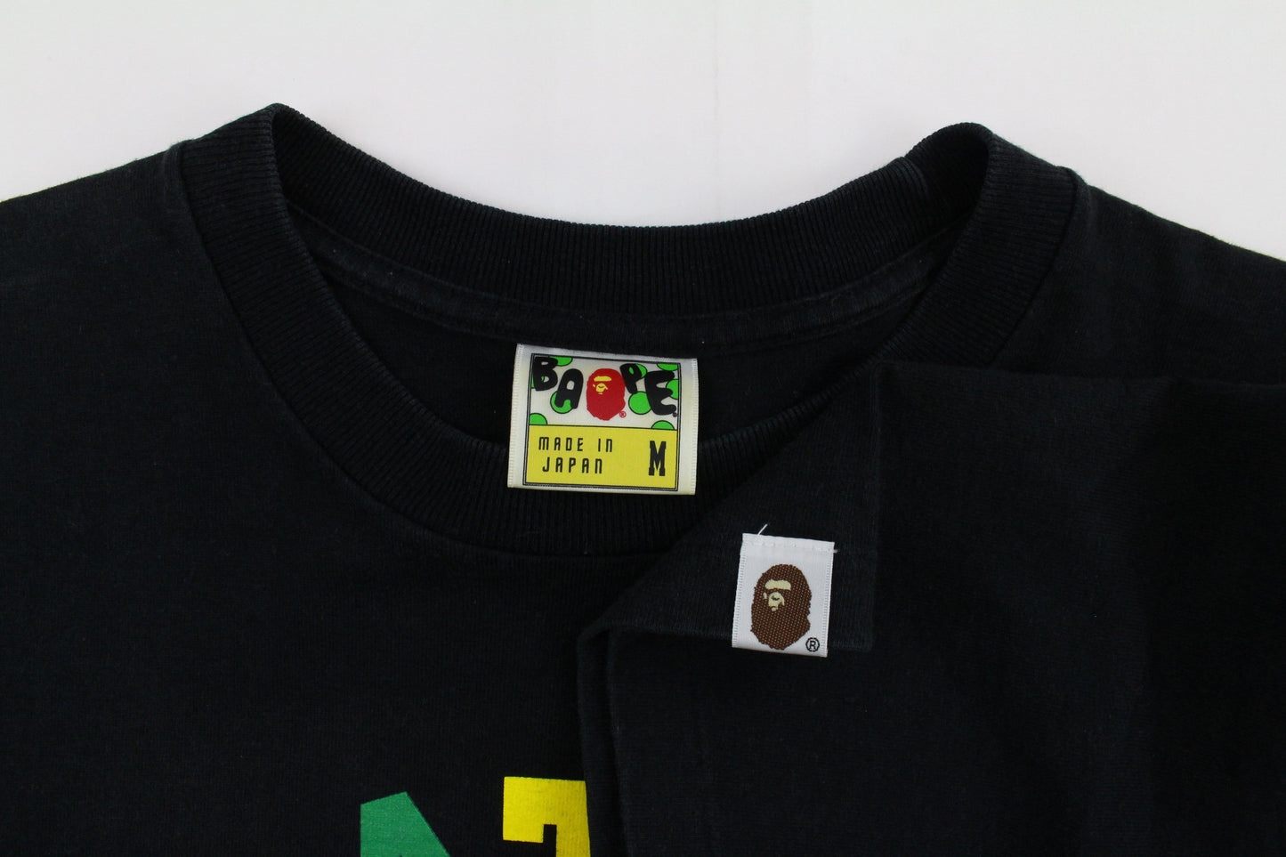 Bape multi-colour red ape College Logo Tee Black - SaruGeneral