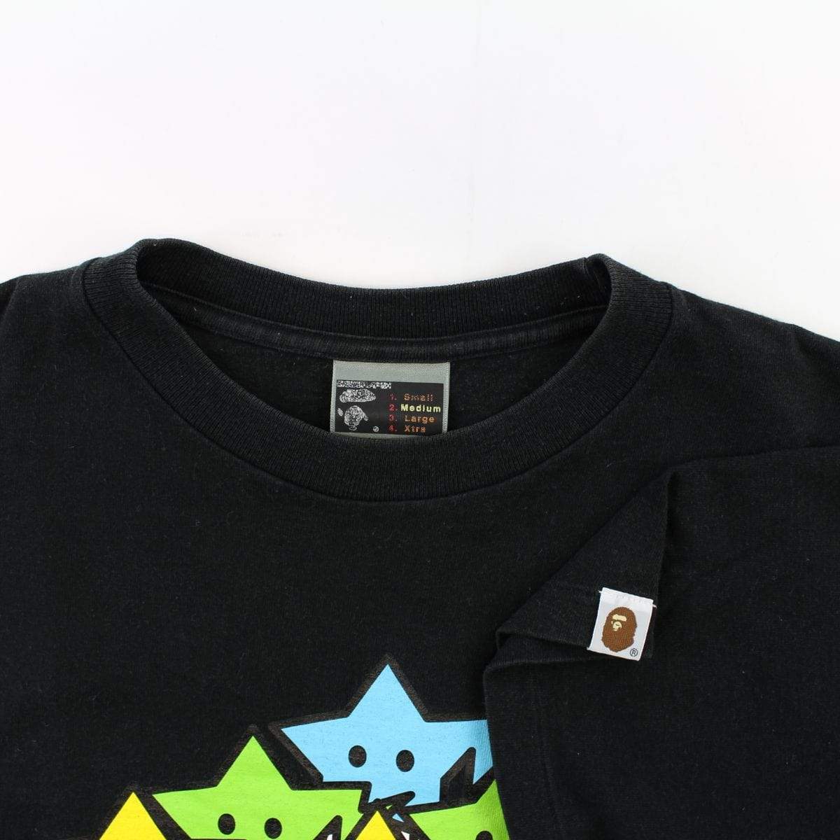 Bape Multi Colour Bapesta Heads Tee Black - SaruGeneral