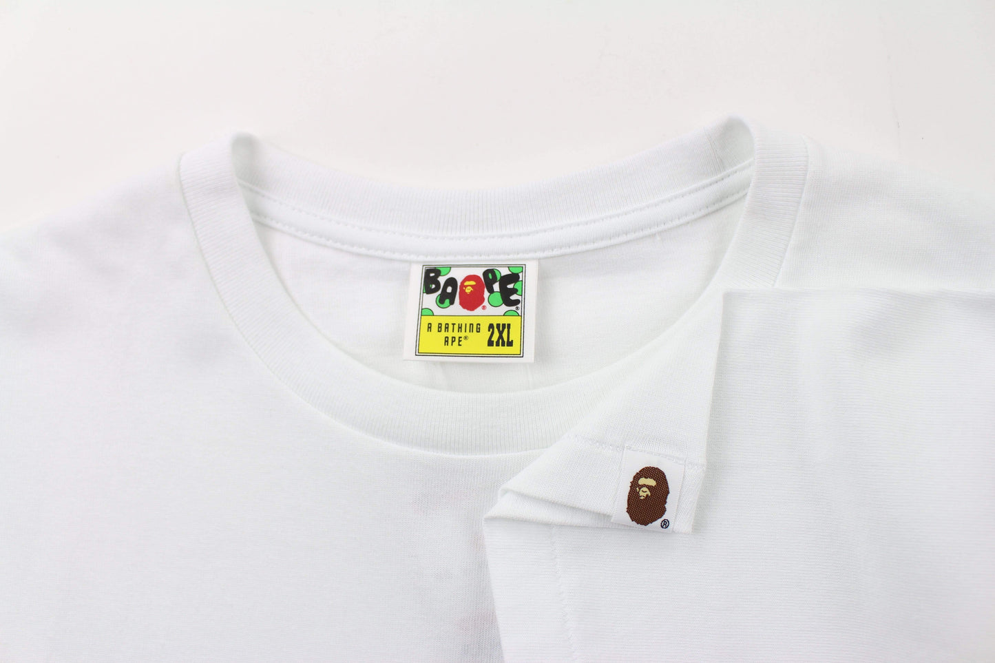 Bape Multi-Patch-Camo College Logo Tee White - SaruGeneral
