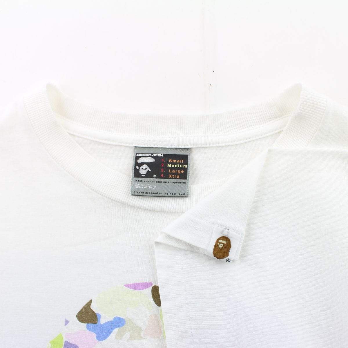 Bape Multicamo White Big Ape Logo Tee White - SaruGeneral