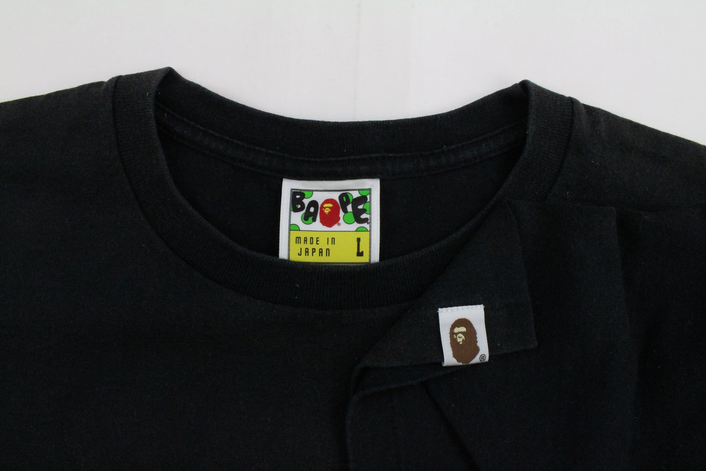 Bape Multicoloured Big Ape logos Tee Black - SaruGeneral