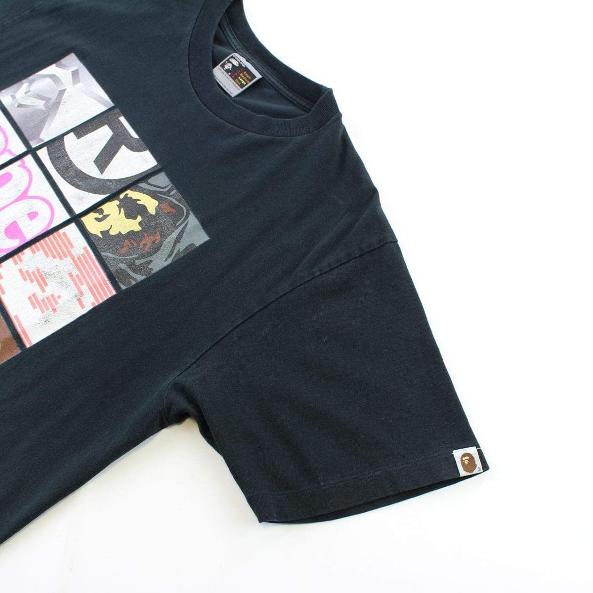 Bape Multi logo Squares Tee Black - SaruGeneral