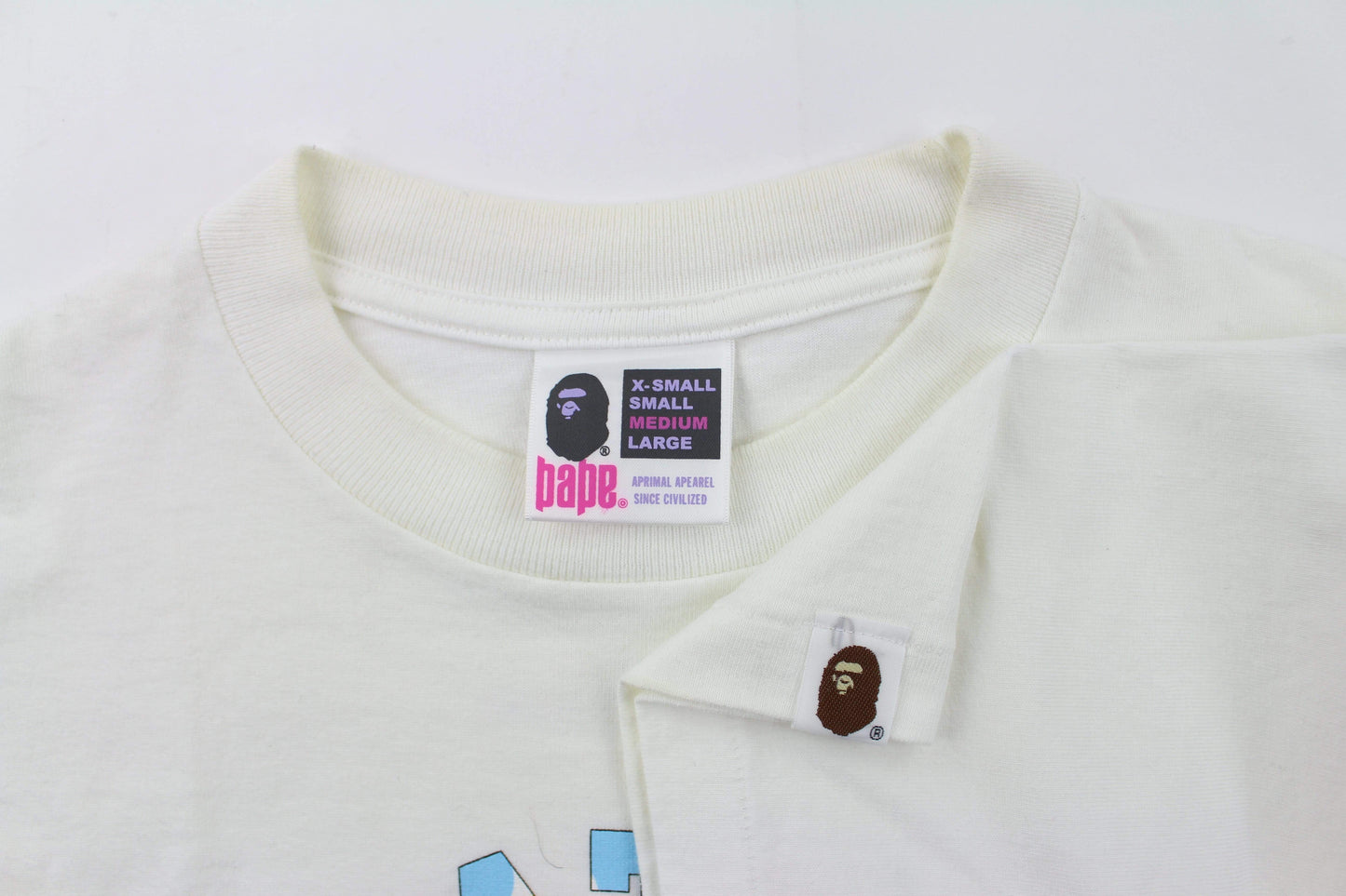 Bape NYC Candy Camo College Logo Tee White - SaruGeneral