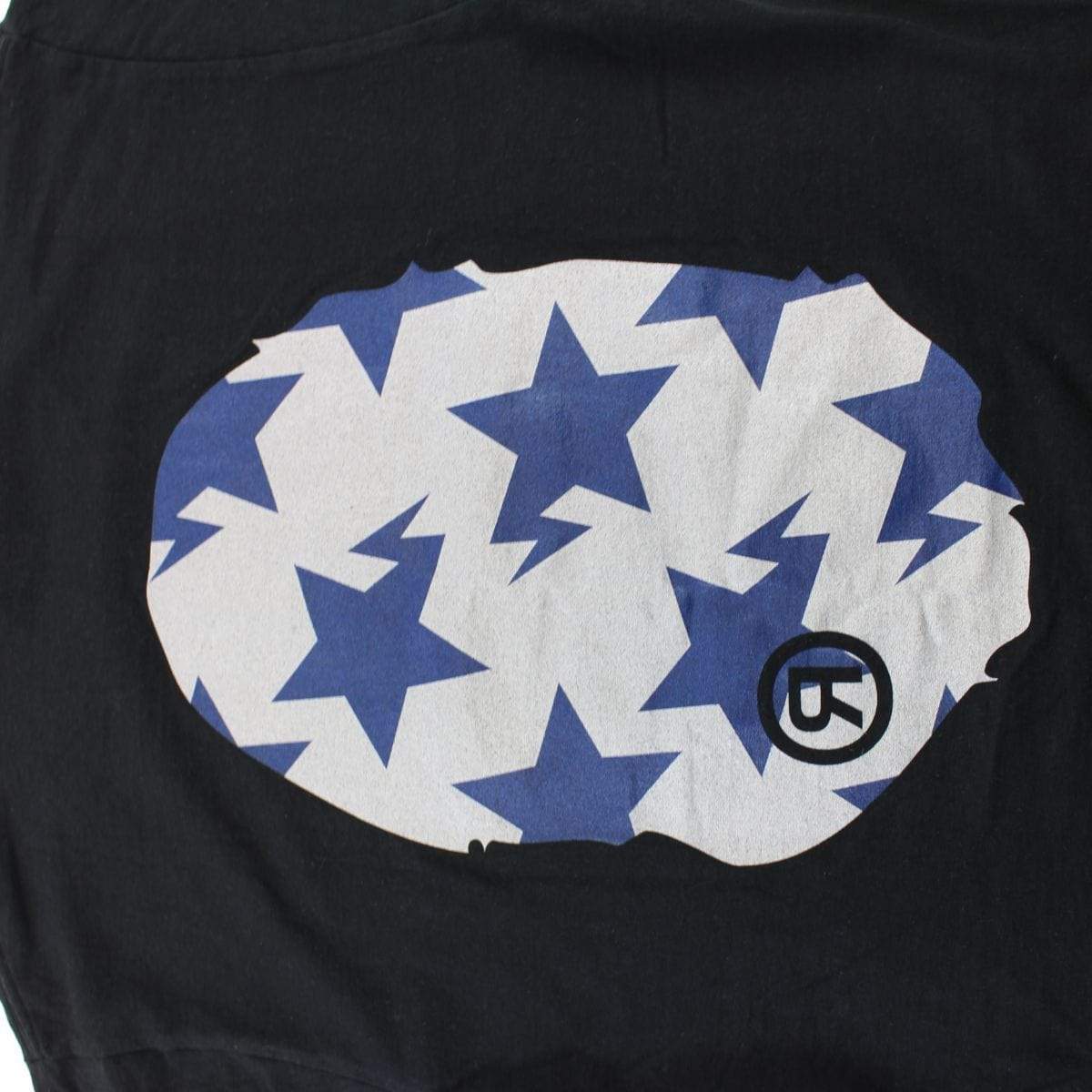 Bape blue-silver sta allover big ape tee black - SaruGeneral