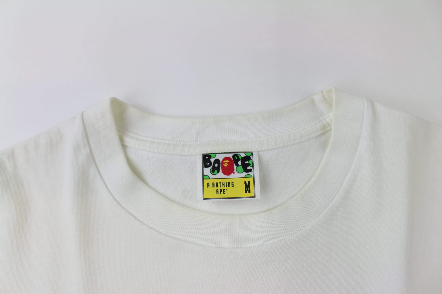 Bape Neon Camo College Logo Tee White - SaruGeneral