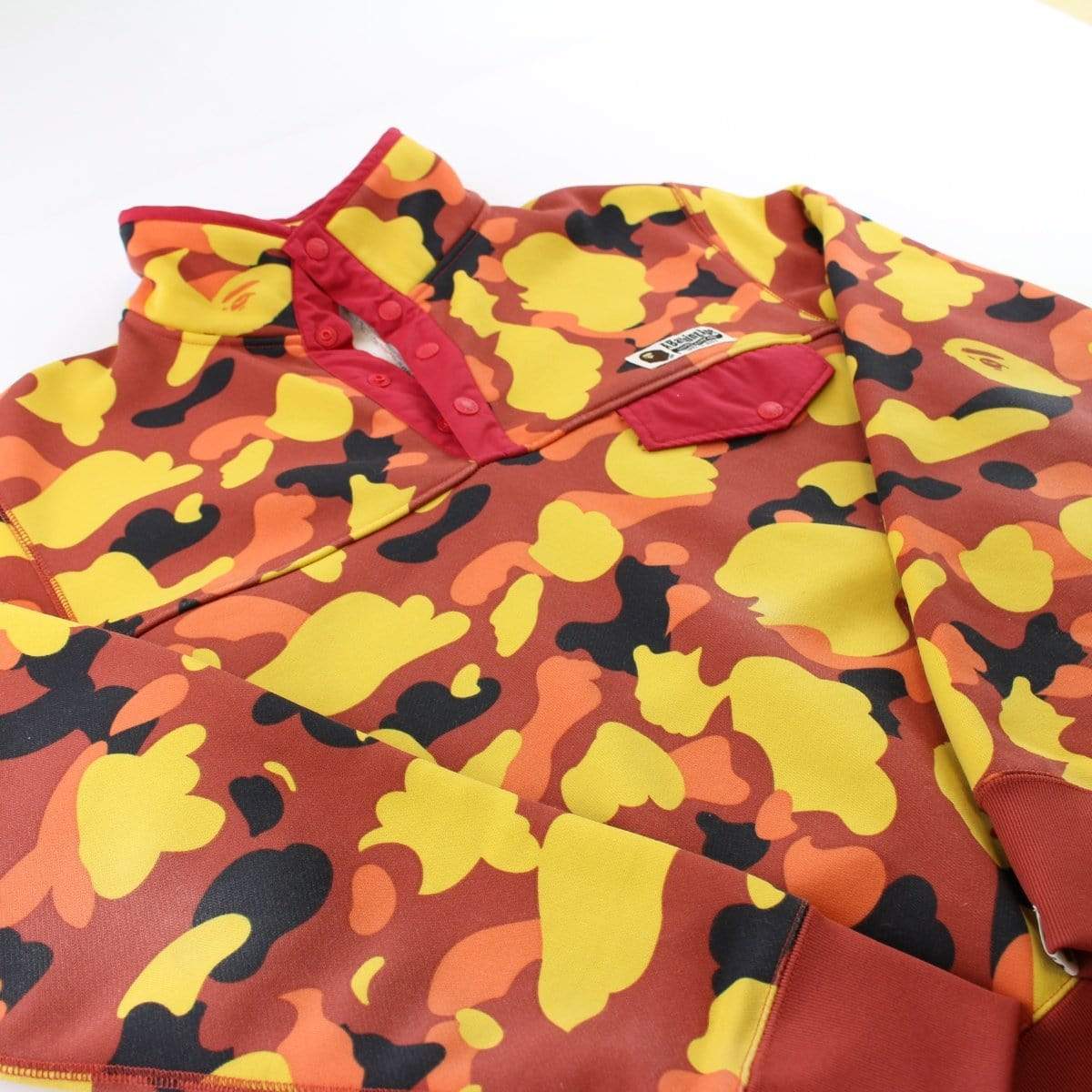 Bape Orange Camo Fleece Jumper - SaruGeneral