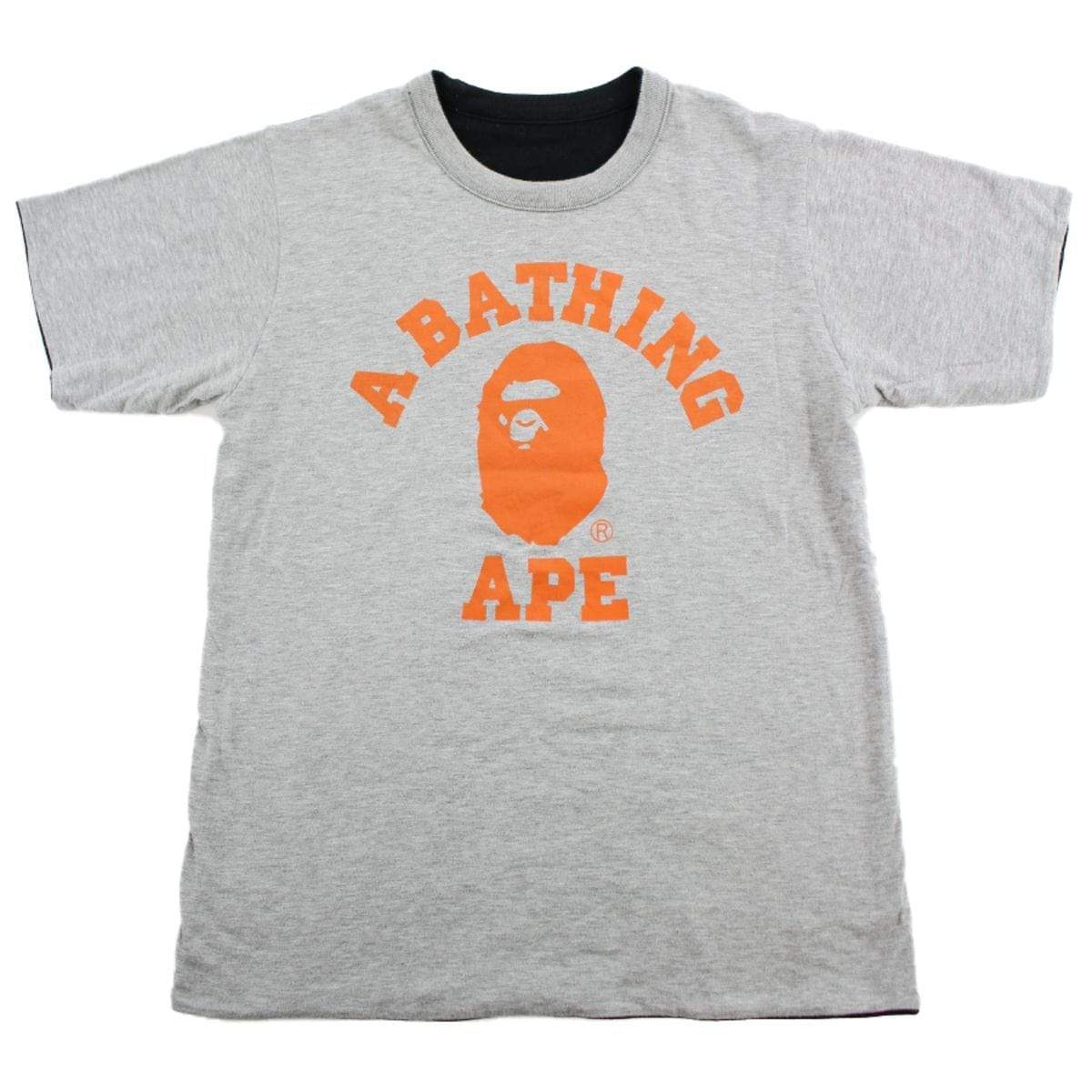 Bape Orange College Logo Reversible Tee Grey – SARUGENERAL