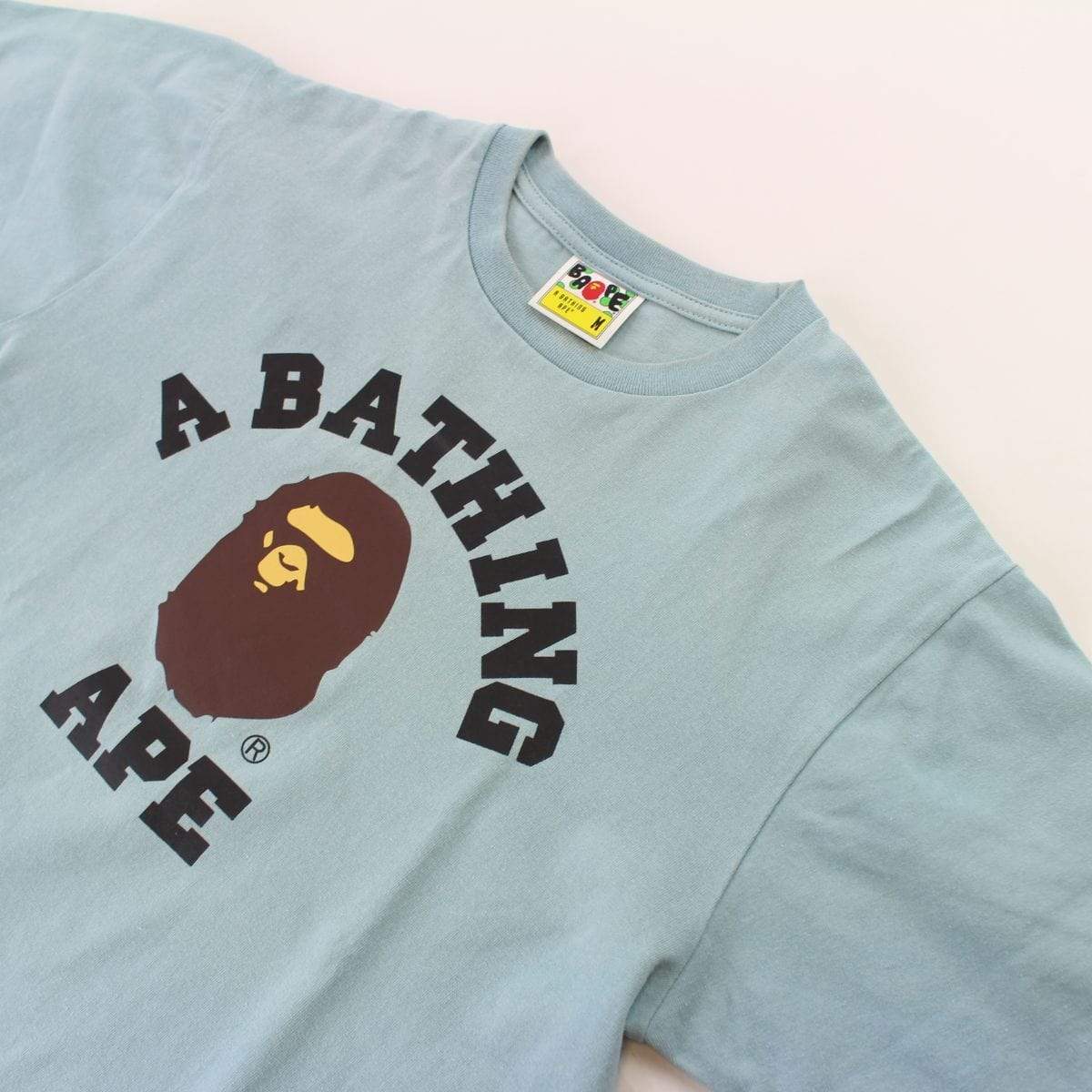Bape Original College Logo Tee Baby Blue - SaruGeneral