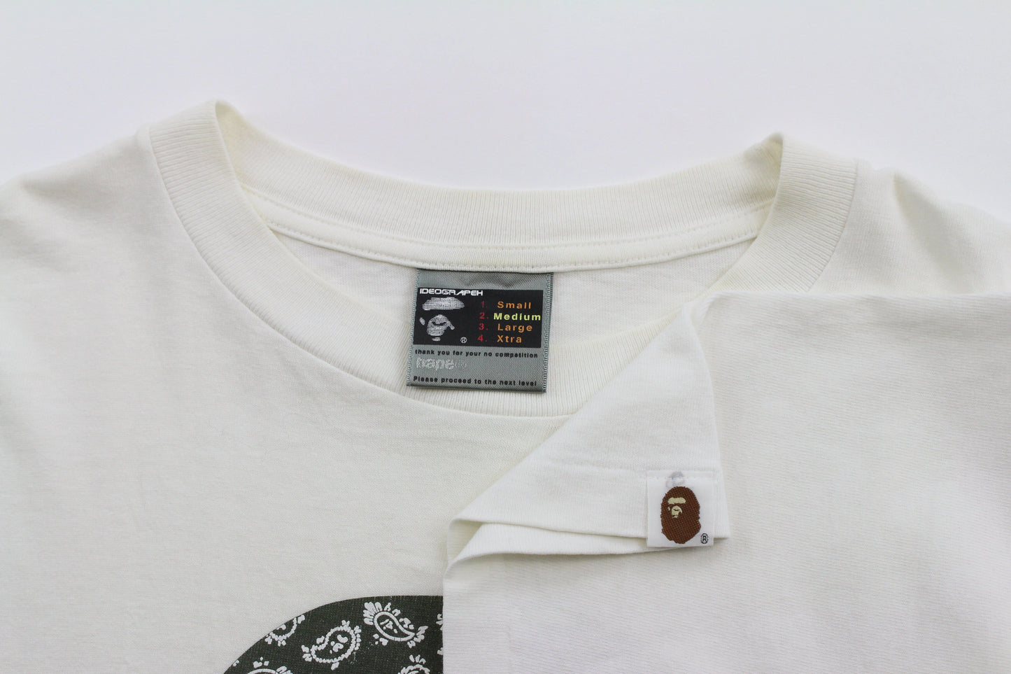 Bape Paisley Green Big Ape Tee White - SaruGeneral