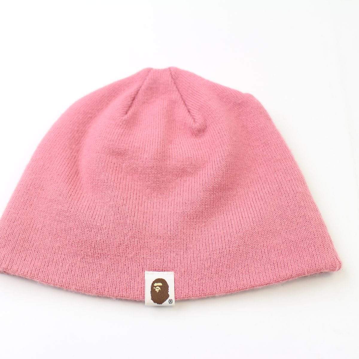 Bape text Pink Beanie - SaruGeneral