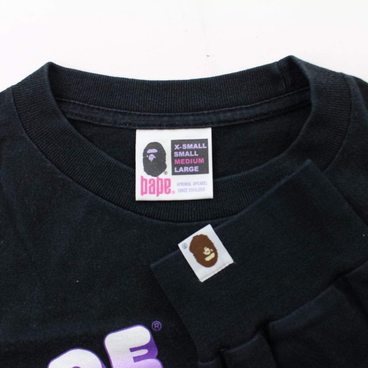 Bape Purple A.S.N.K.A big ape Logo LS Black - SaruGeneral