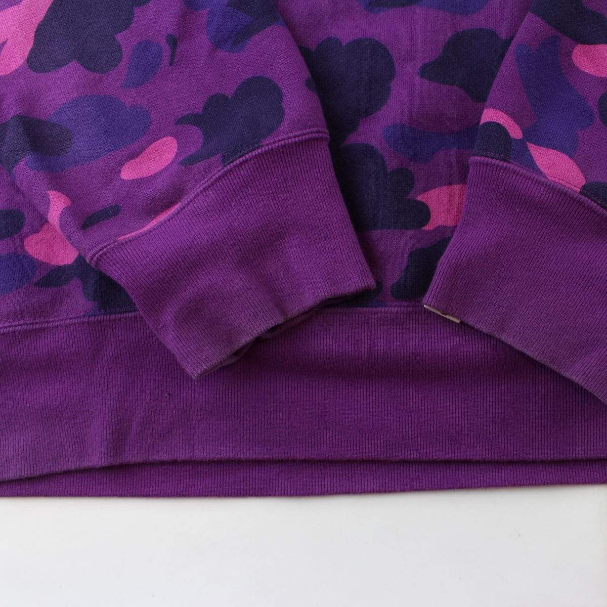 Bape Purple Camo College Logo Pullover Hoodie - SaruGeneral