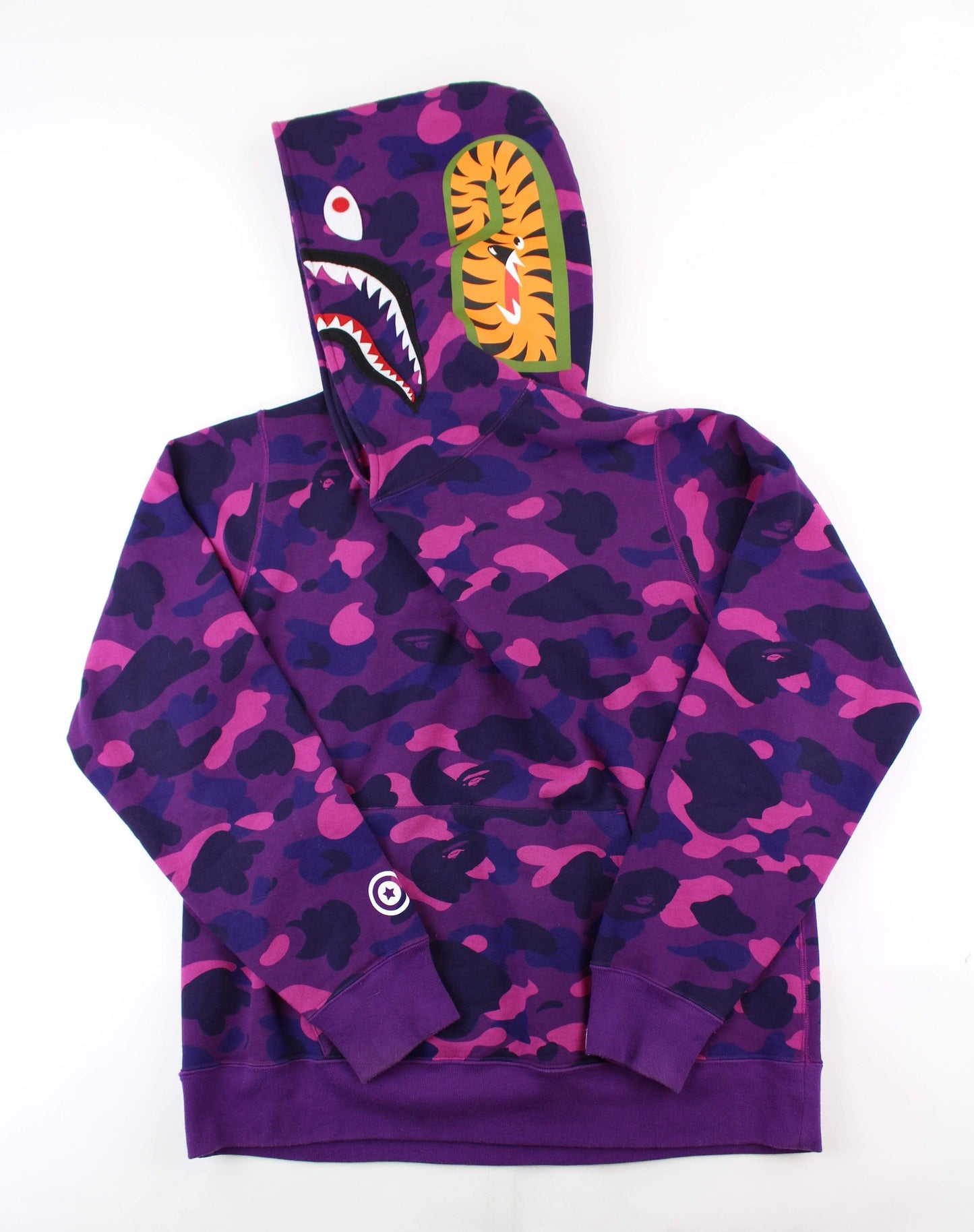 Bape Purple Camo Shark Hoodie Pullover - SaruGeneral