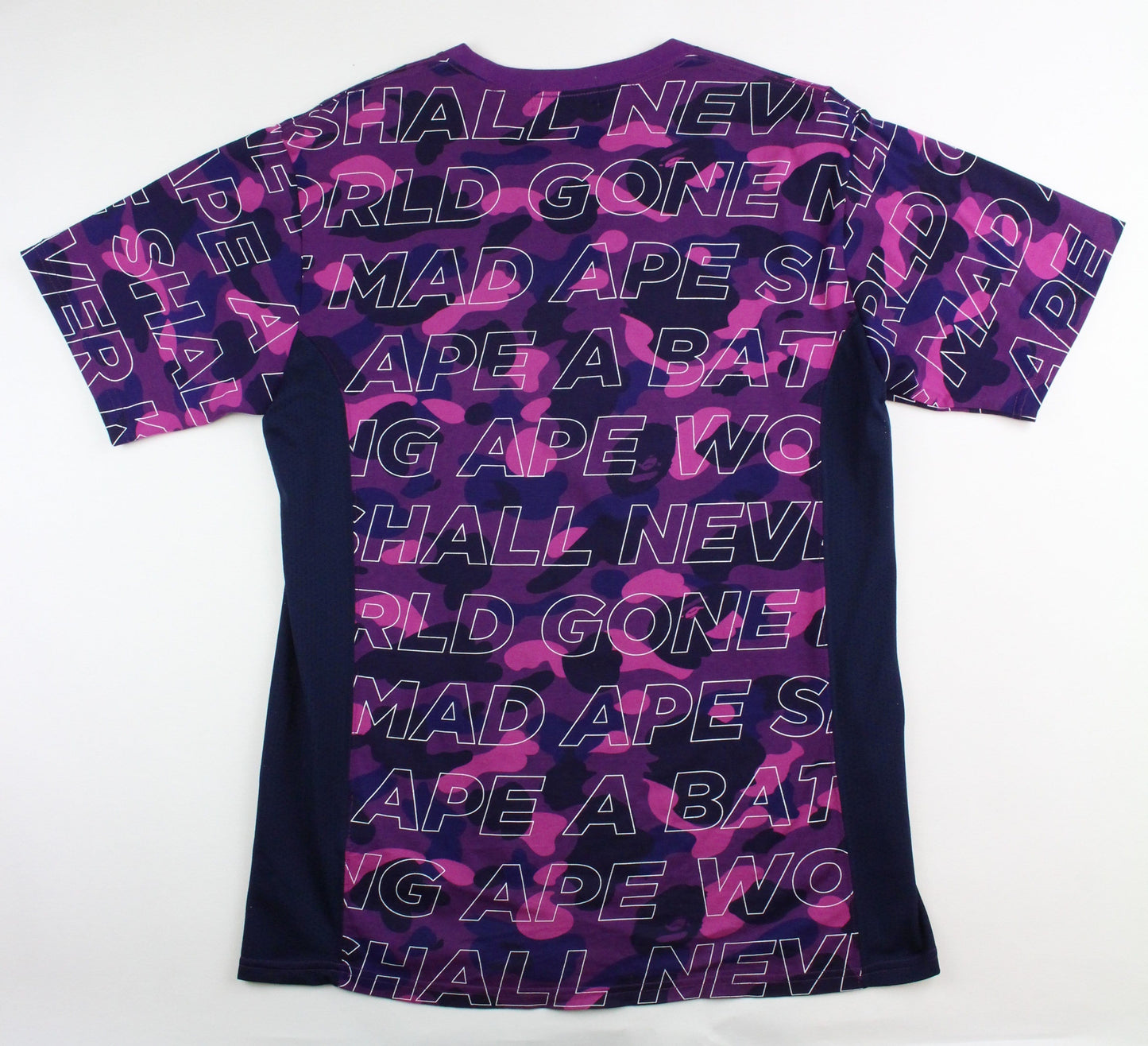 Bape Purple Camo Stencil Text All Over Tee - SaruGeneral
