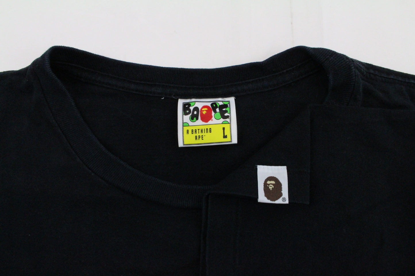 Bape Purple Camo Text Sleeping Milo Tee Black - SaruGeneral