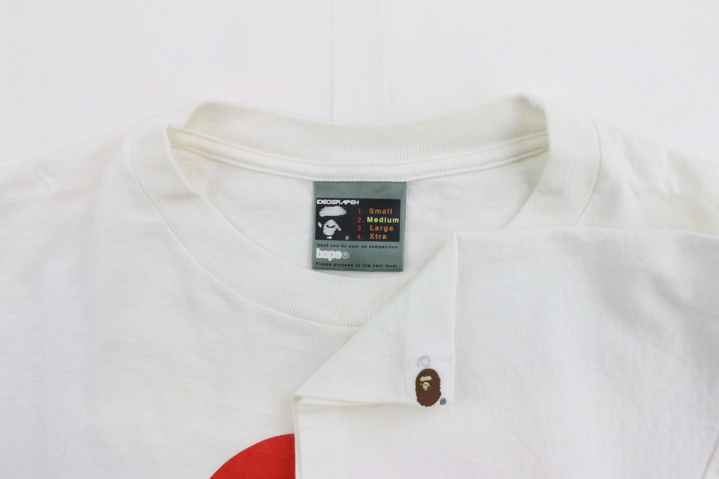 Bape cola Big Ape Logo White Stripe Tee White - SaruGeneral