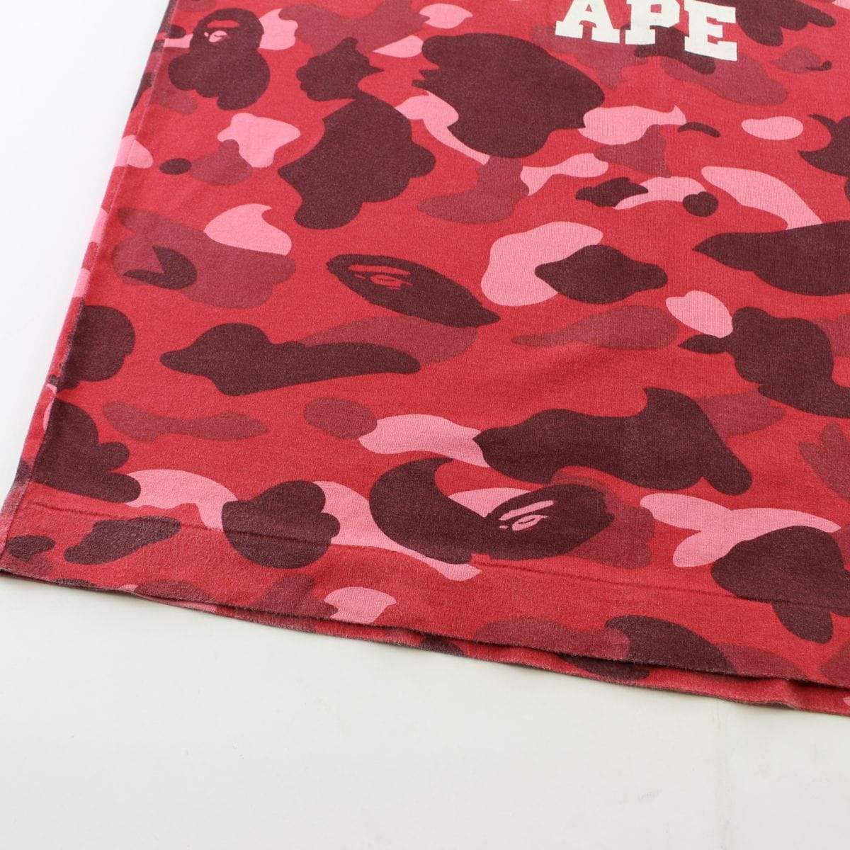 Bape Red Camo College Logo Tee - SaruGeneral