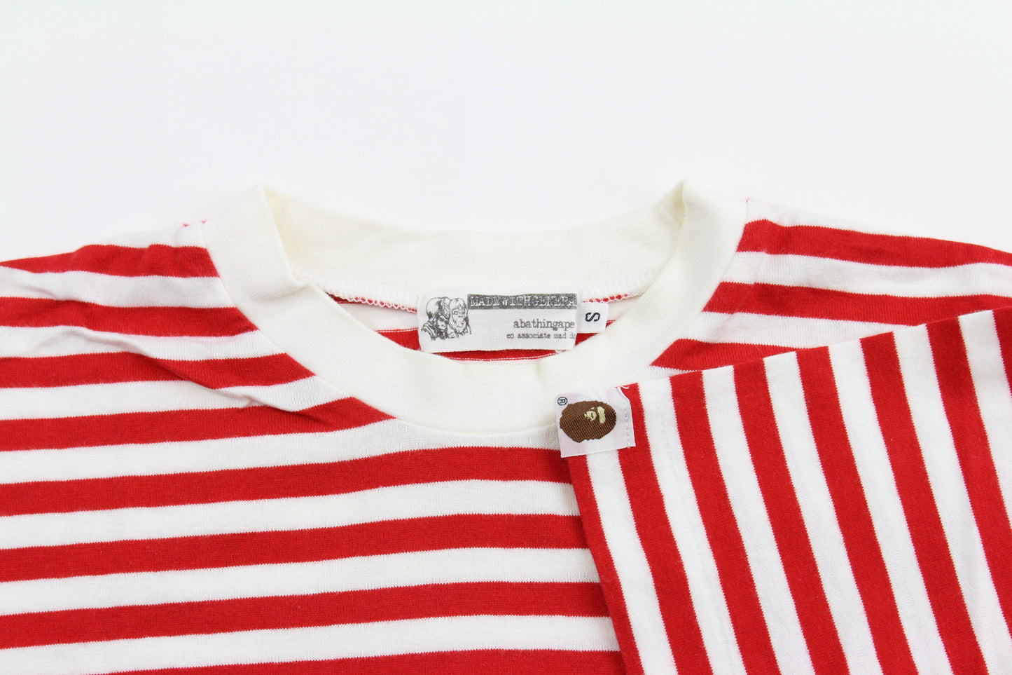 Bape Red Stripe Tee White - SaruGeneral