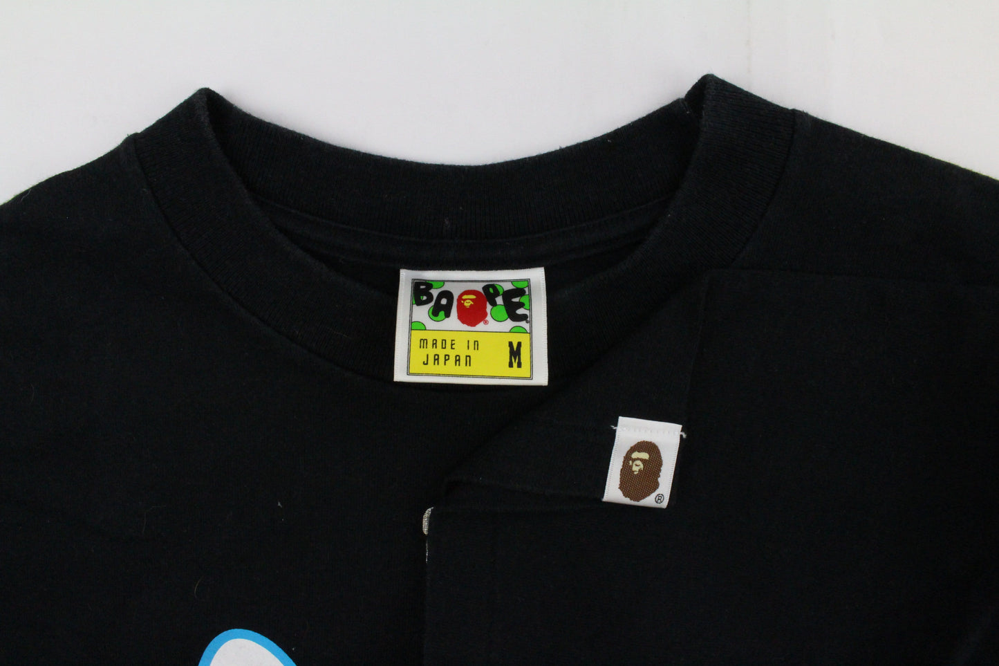 Bape teal Shark Face Milo Tee Black - SaruGeneral