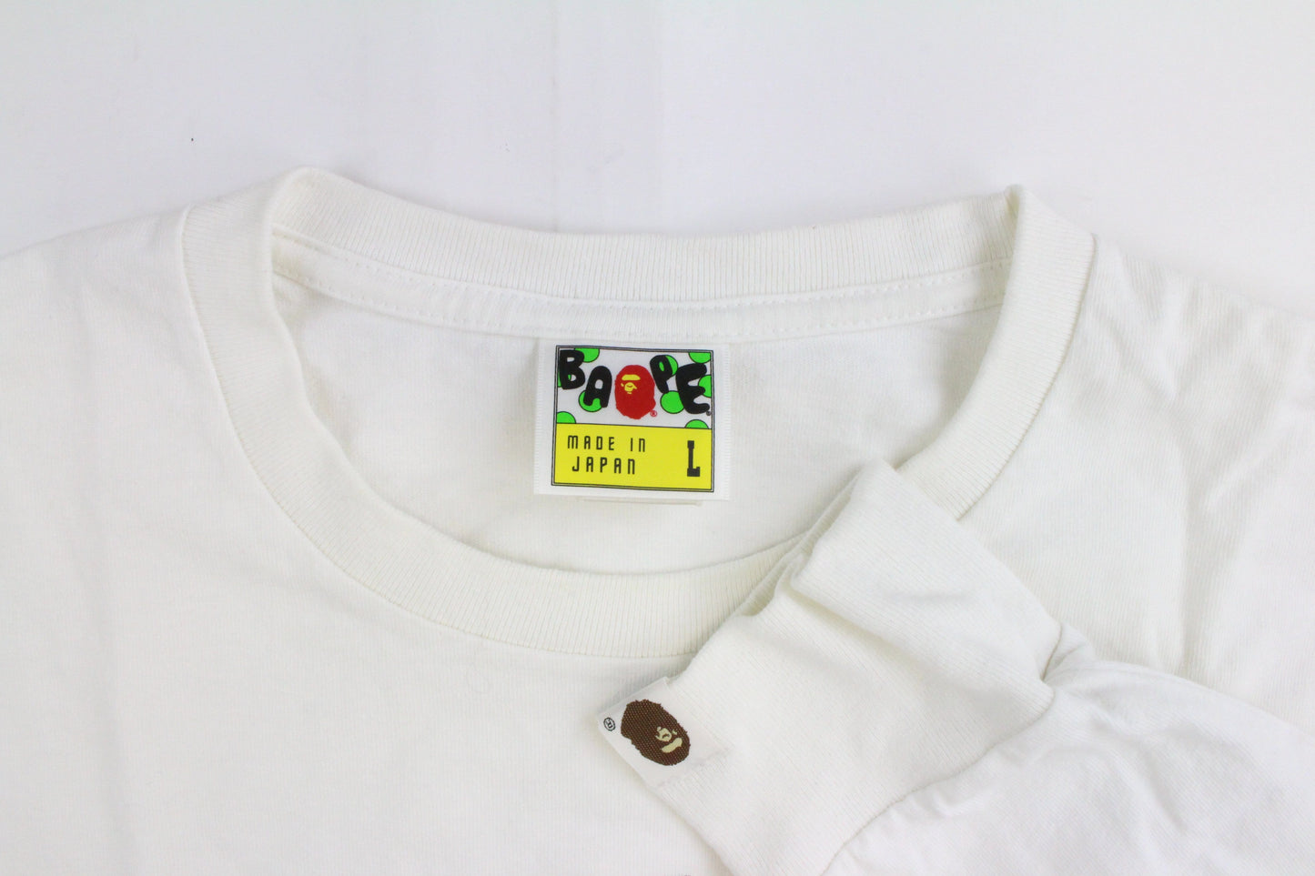Bape Sleeping Milo Big Ape Logo LS White - SaruGeneral