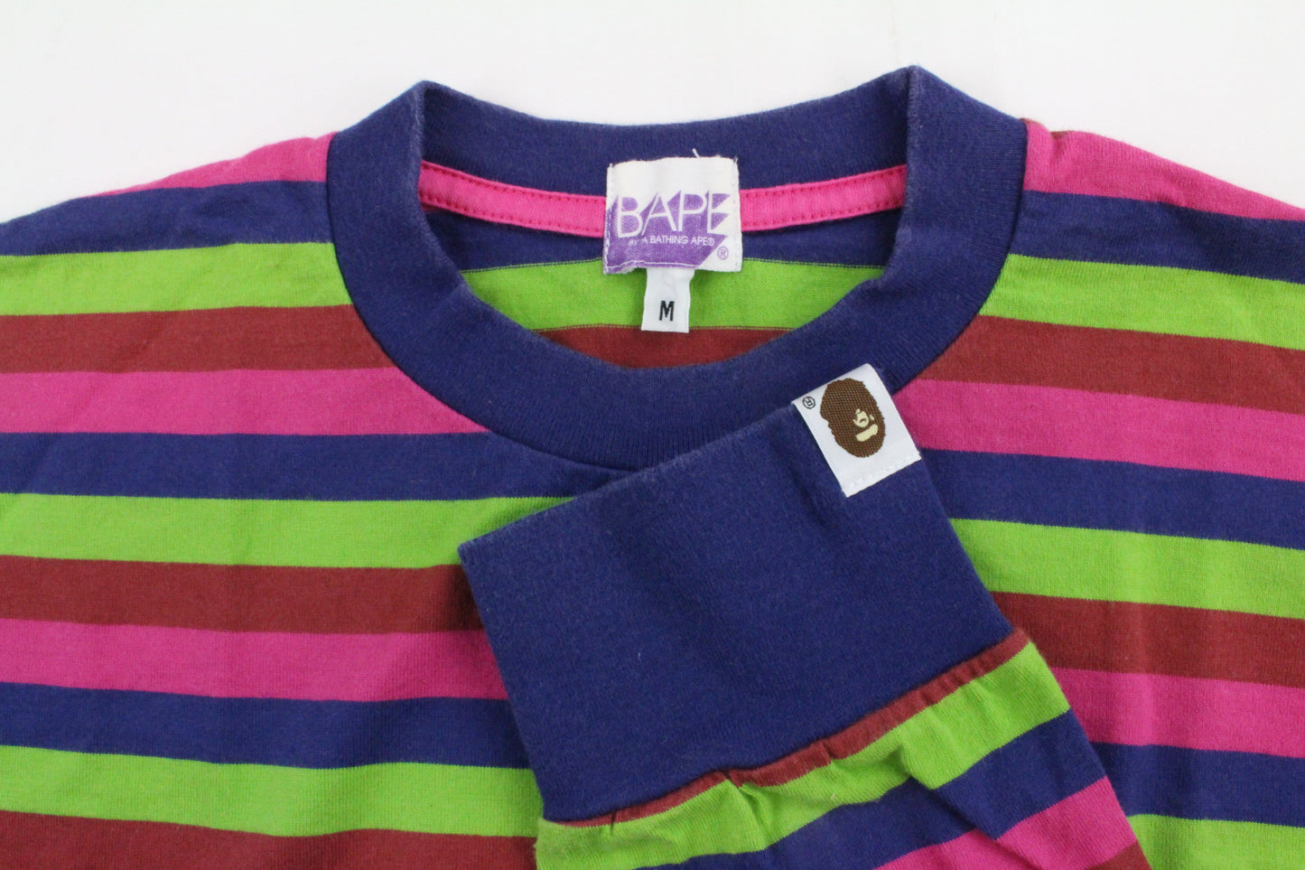 Bape point Head Logo Multicolour Stripe LS - SaruGeneral