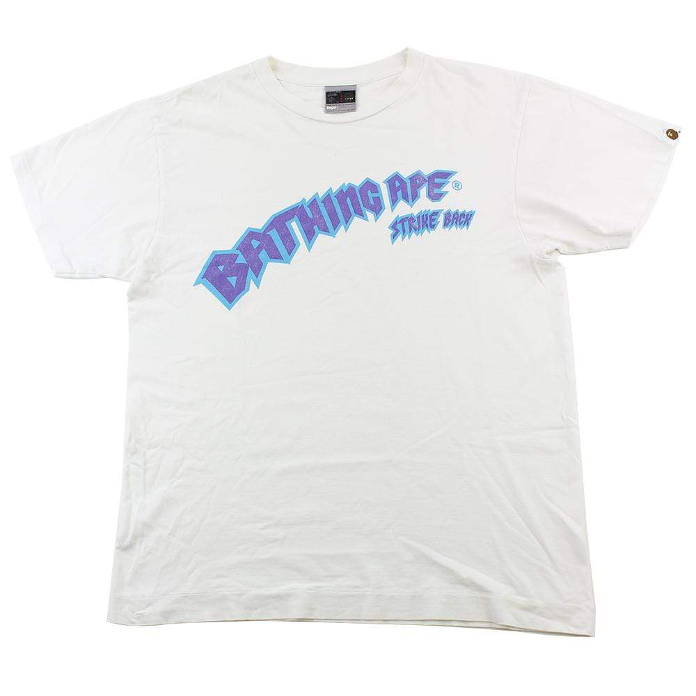 Bape 'Strike Back' Text Tee White - SaruGeneral