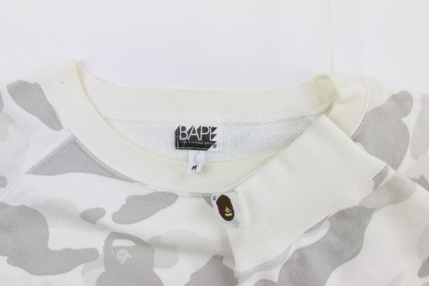 Bape Swarovski Text White Camo Crew - SaruGeneral