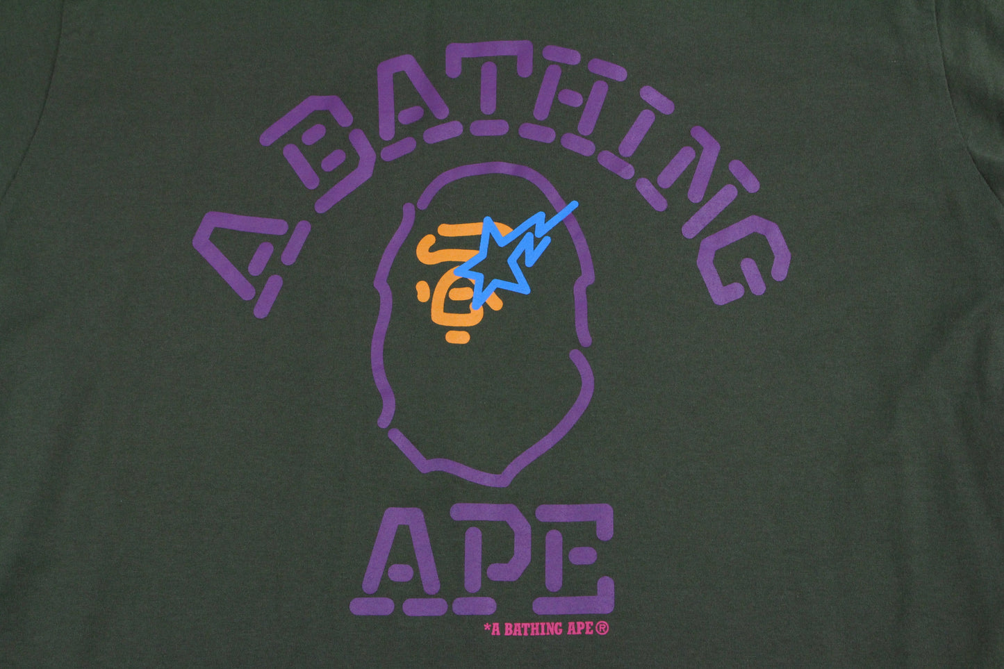 Bape Text Pink Camo Tee Reverse College Logo - SaruGeneral
