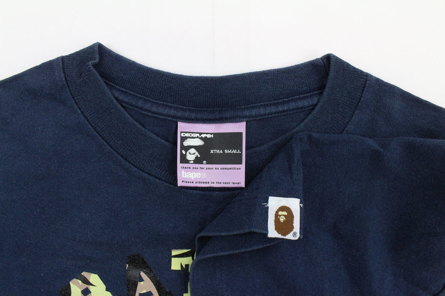 Bape Toxic Camo College Logo Tee Navy - SaruGeneral
