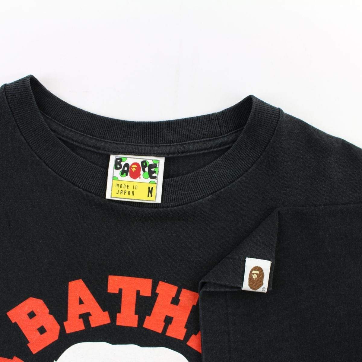 Bape Triple Head Logo College Logo Tee Black - SaruGeneral