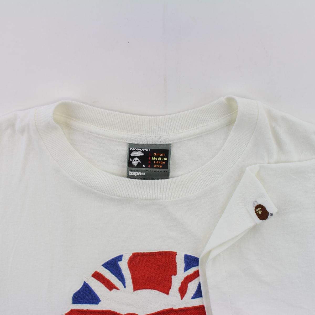 Bape Union Jack Big Ape Logo Tee White - SaruGeneral